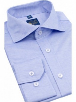 Svetlomodrá pletená košeľa