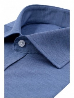 Tmavo modrá pletená košeľa