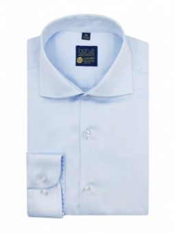 Modrá saténová košeľa