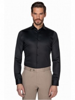 Čierna saténová košeľa s...